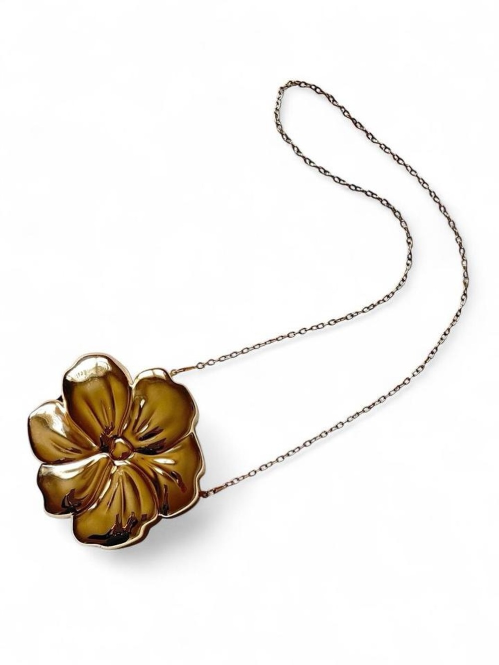 Gold Flower Clutch w/ Chain Strap